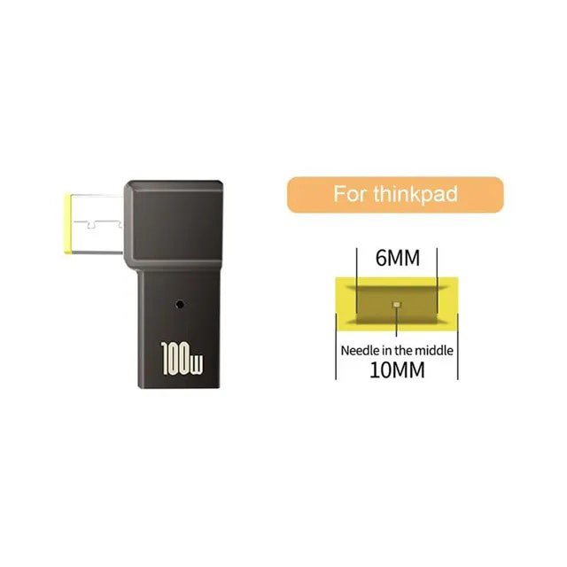 Адаптер PD 100W USB Type-C Female to DC Male Jack square mouth –для зарядж. ноутів LENOVO, Thinkpad