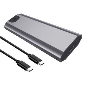 Кишеня Dynamode зовн. для M.2 SSD NVMe/SATA combo ч-з USB3.2 GEN2 Type-C безгвинт. алюм. матова сіра
