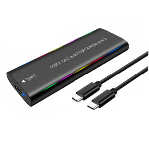 Кишеня Dynamode зовн. для M.2 SSD NVMe/SATA combo ч-з USB3.2 GEN2 Type-C безгвинт. алюм. чорна