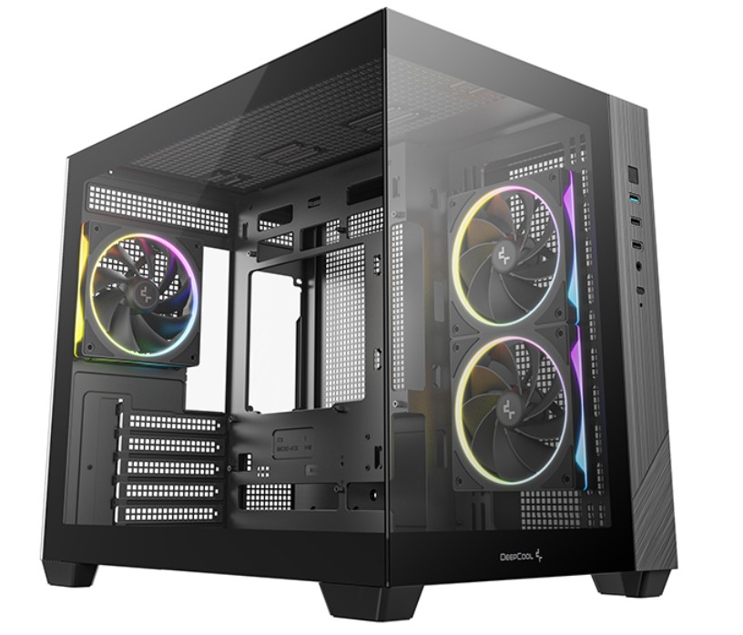 Корпус Deepcool CG330 3F чорний Без БЖ ITX/Micro-ATX/Micro-ATX(Rear connector),1+1x3.5,2+2+2*2.5";