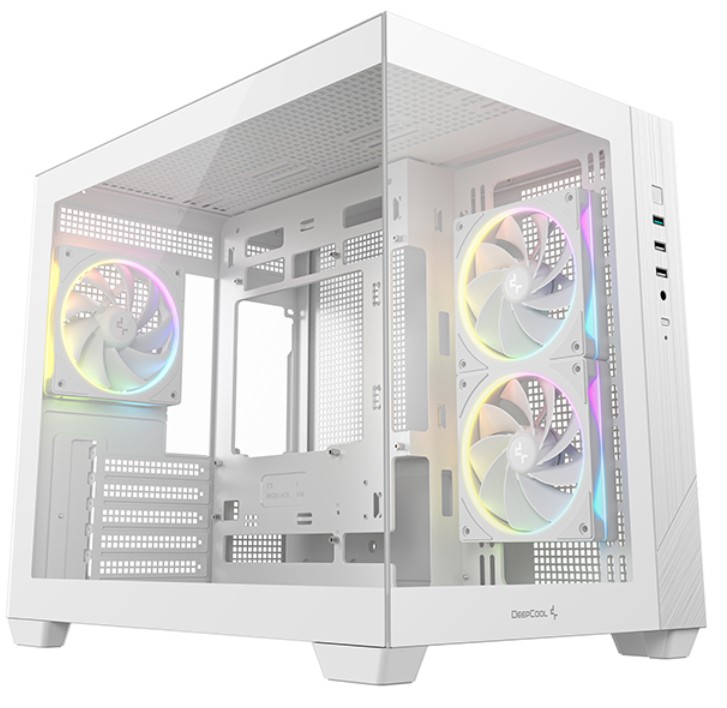 Корпус Deepcool CG330 3F WH білий Без БЖ ITX/Micro-ATX/Micro-ATX(Rear connector),1+1x3.5,2+2+2*2.5";