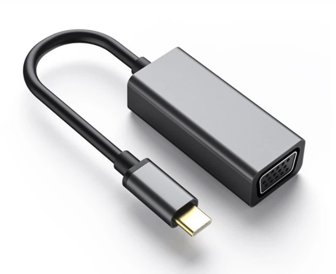 Адаптер Dynamode USB 3.0 Type-C to VGA/Full HD 1080p 60Hz Female, темно-сірий
