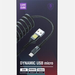 Кабель Luxe Cube Dynamic USB - micro USB (M/M), 1.5 м, Black (4446689101236)