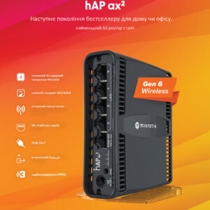 Бездротовий маршрутизатор MikroTik hAP AX2 (C52iG-5HaxD2HaxD-TC)