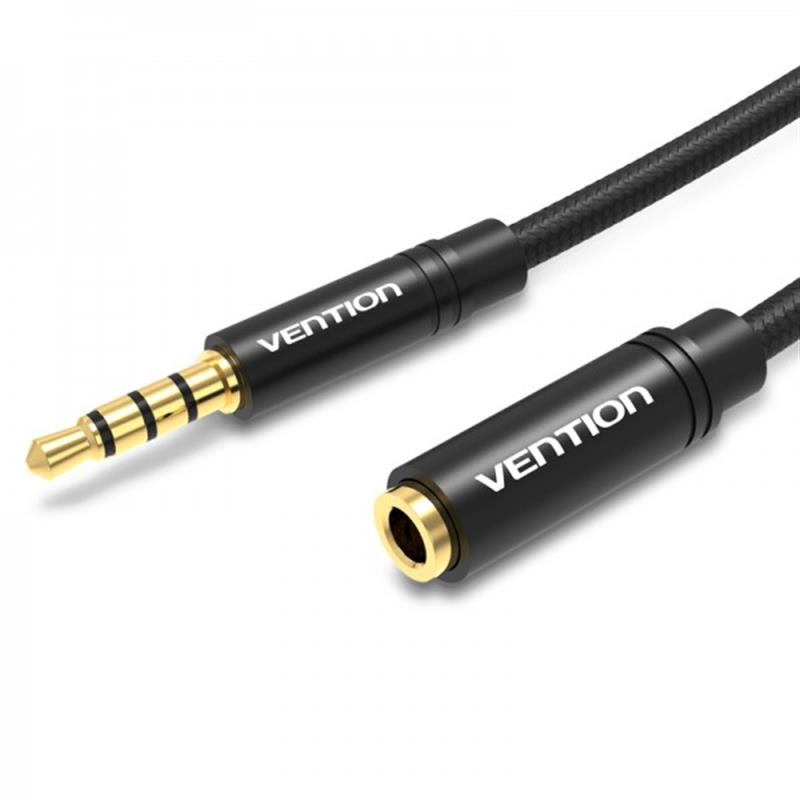 Кабель-подовжувач Vention 3.5 мм - 3.5 мм (F/M), 1 м, Black (BHCLF)