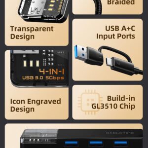 USB-хаб Cabletime CB03B USB Type-C 4-в-1
