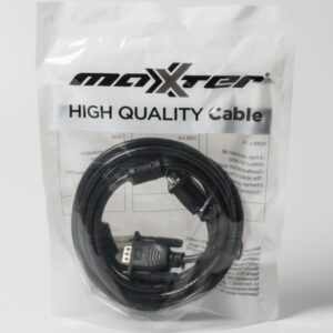 Кабель Maxxter VGA - VGA (M/M), HD15, 3+4C, з 2-ма феритами, 3 м, чорний (V-VGA-10) пакет