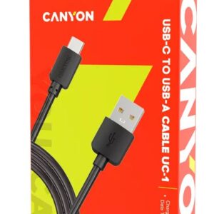Кабель Canyon USB - USB Type-C (M/M), 1 м, Black (CNE-USBC1B)