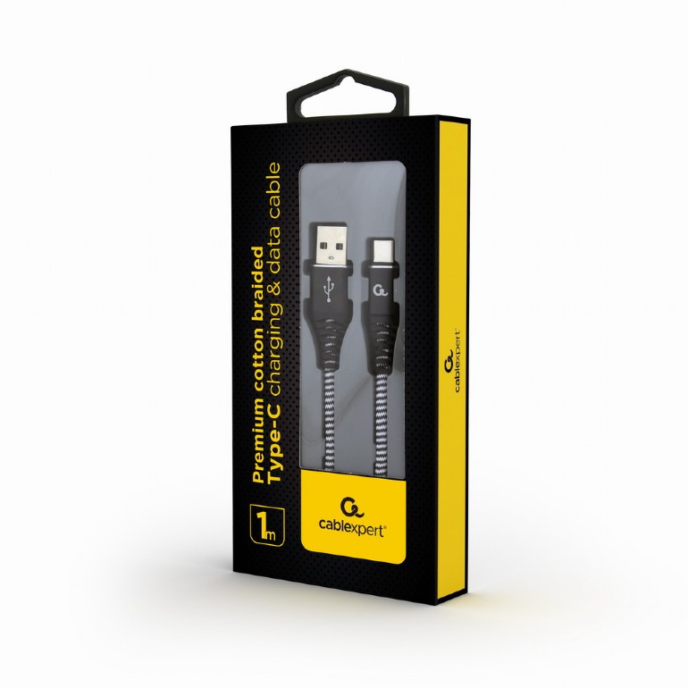 Кабель Cablexpert USB - USB Type-C (M/M), преміум, 1 м, чорний (CC-USB2B-AMCM-1M-BW)