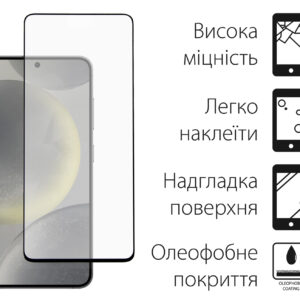 Захисне скло Dengos для Samsung Galaxy S24 SM-S921 Black Full Glue (TGFG-351)