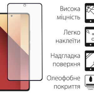 Захисне скло Dengos для Xiaomi Redmi Note 13 Pro Black Full Glue (TGFG-338)