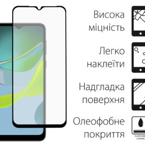 Захисне скло Dengos для Motorola Moto E13/E20 Black Full Glue (TGFG-282)