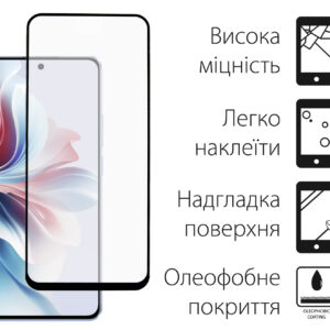 Захисне скло Dengos для Oppo Reno 11F Black Full Glue (TGFG-359)