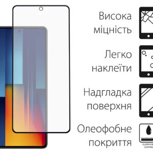 Захисне скло Dengos для Xiaomi Poco M6 Pro 4G Black Full Glue (TGFG-360)