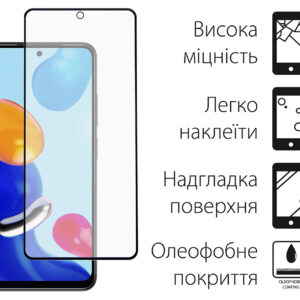 Захисне скло Dengos для Xiaomi Redmi Note 11/11s Black Full Glue (DG-TG2P-44)
