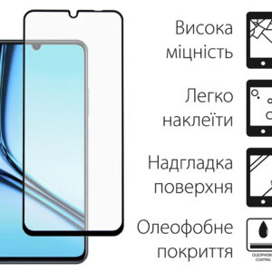 Захисне скло Dengos для Realme Note 50 Black Full Glue (TGFG-371)