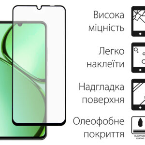 Захисне скло Dengos для Realme C63 Black Full Glue (TGFG-370)