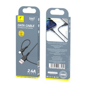 Кабель SkyDolphin S66T USB - USB Type-C (M/M), 1 м, Black (SDUSB-000650)