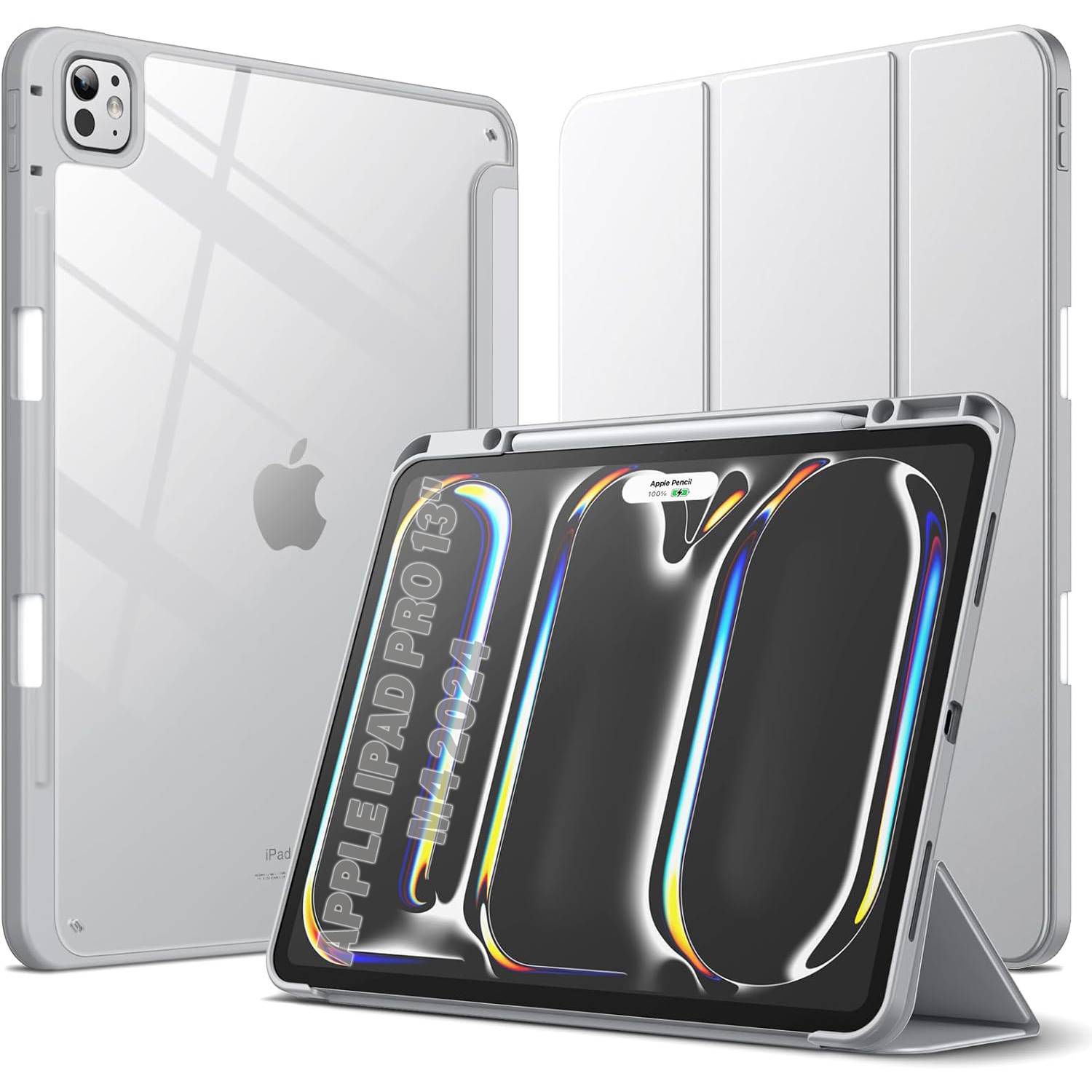 Чохол-книжка BeCover Soft Edge TPU з кріпленням Apple Pencil для Apple iPad Pro 13" M4 2024 Gray (711718)