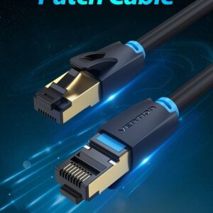 Патч-корд Vention CAT 8 SFTP Ethernet, 0.5 m, Black (IKABD)