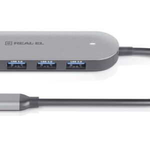 USB-хаб REAL-EL CQ-415 USB Type-C 4-в-1