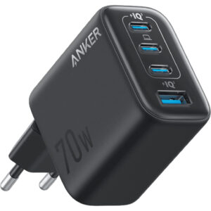Мережевий зарядний пристрій Anker Charger 70W, 3xUSB-C, 1xUSB-A, Black (A121CG11)
