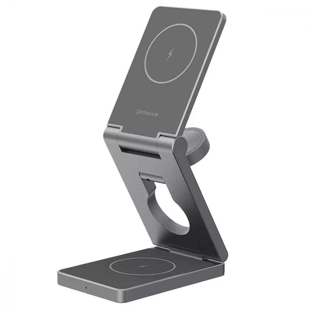 Бездротовий зарядний пристрій Proove Titan Volt 3in1 Gray (WSTV15000003)