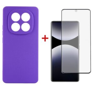 Чохол-накладка Dengos Carbon для Xiaomi Redmi Note 14 Pro Purple (DG-KM-130) + захисне скло