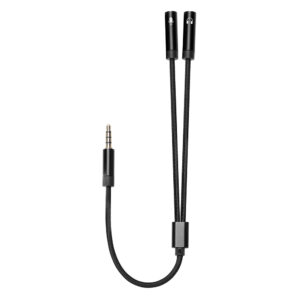 Адаптер ColorWay 3.5 мм - 2х3.5 мм (M/F), 0.28 м, Black (CW-AD-J2FJ)