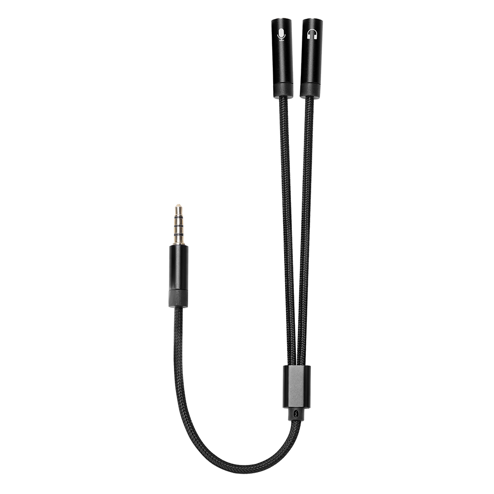 Адаптер ColorWay 3.5 мм - 2х3.5 мм (M/F), 0.28 м, Black (CW-AD-J2FJ)