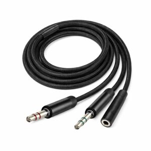 Адаптер ColorWay 3.5 мм - 2х3.5 мм (F/M), 1 м, Black (CW-AD-J2MJ)