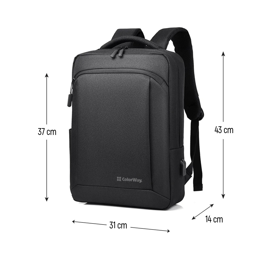 Рюкзак для ноутбука ColorWay Practical 17.3" Black (CW-BPP173-BK)