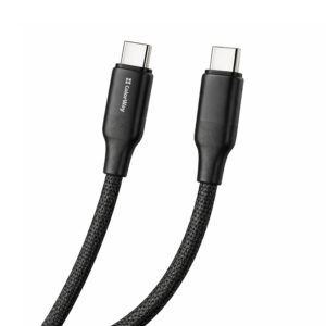 Кабель ColorWay USB Type-C - USB Type-C (M/M), TPE embossed, 3А, 2 м, Black (CW-CBPDCC102-BK)