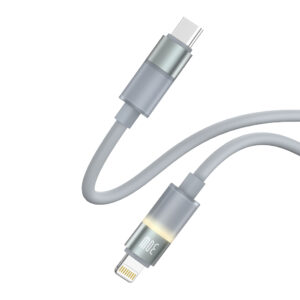 Кабель ColorWay USB Type-C - Lightning (M/M), warm light, 3А, 1 м, Grey (CW-CBPDCL092-GR)