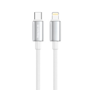 Кабель ColorWay USB Type-C - Lightning (M/M), zinc alloy braided, 3А, 1 м, White (CW-CBPDCL098-WT)