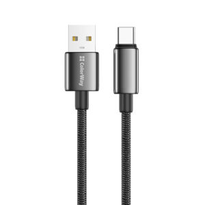Кабель ColorWay USB - USB Type-C (M/M), zinc alloy braided, 3А, 1 м, Black (CW-CBUC098-BK)