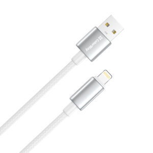 Кабель ColorWay USB - Lightning (M/M), zinc alloy braided, 3А, 1 м, White (CW-CBUL098-WT)