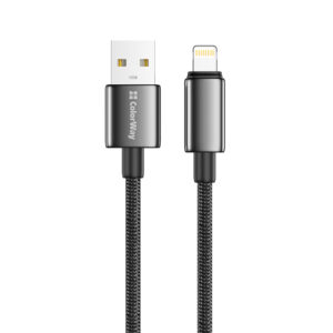Кабель ColorWay USB - Lightning (M/M), zinc alloy braided, 3А, 2 м, Black (CW-CBUL099-BK)