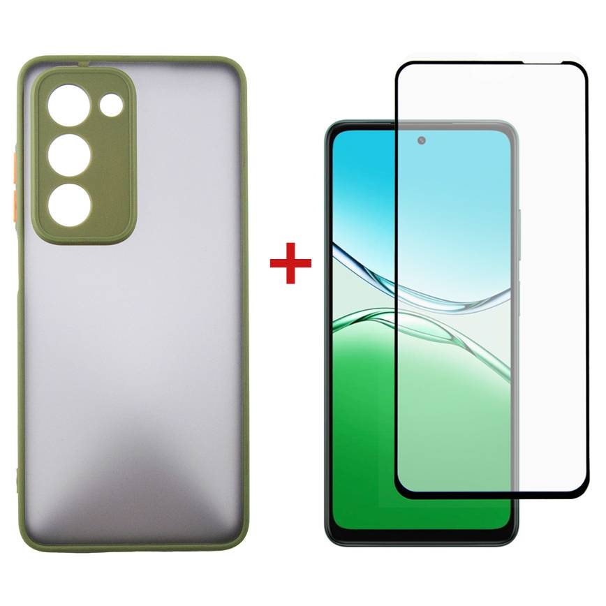 Чохол-накладка Dengos Matt для Oppo A5 Olive (DG-KM-158) + захисне скло