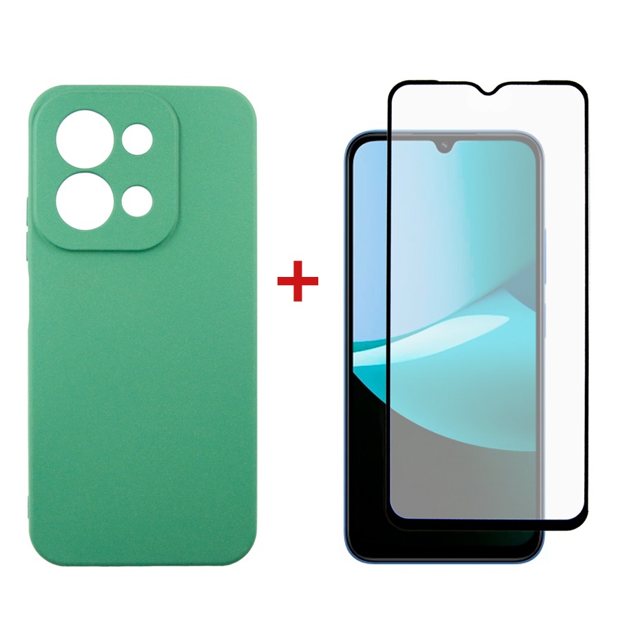 Чохол-накладка Dengos Soft для Xiaomi Redmi 15C Mint (DG-KM-167) + захисне скло