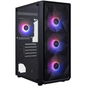 Корпус 1stPlayer FD3-M-BK-4F7 Black без БЖ