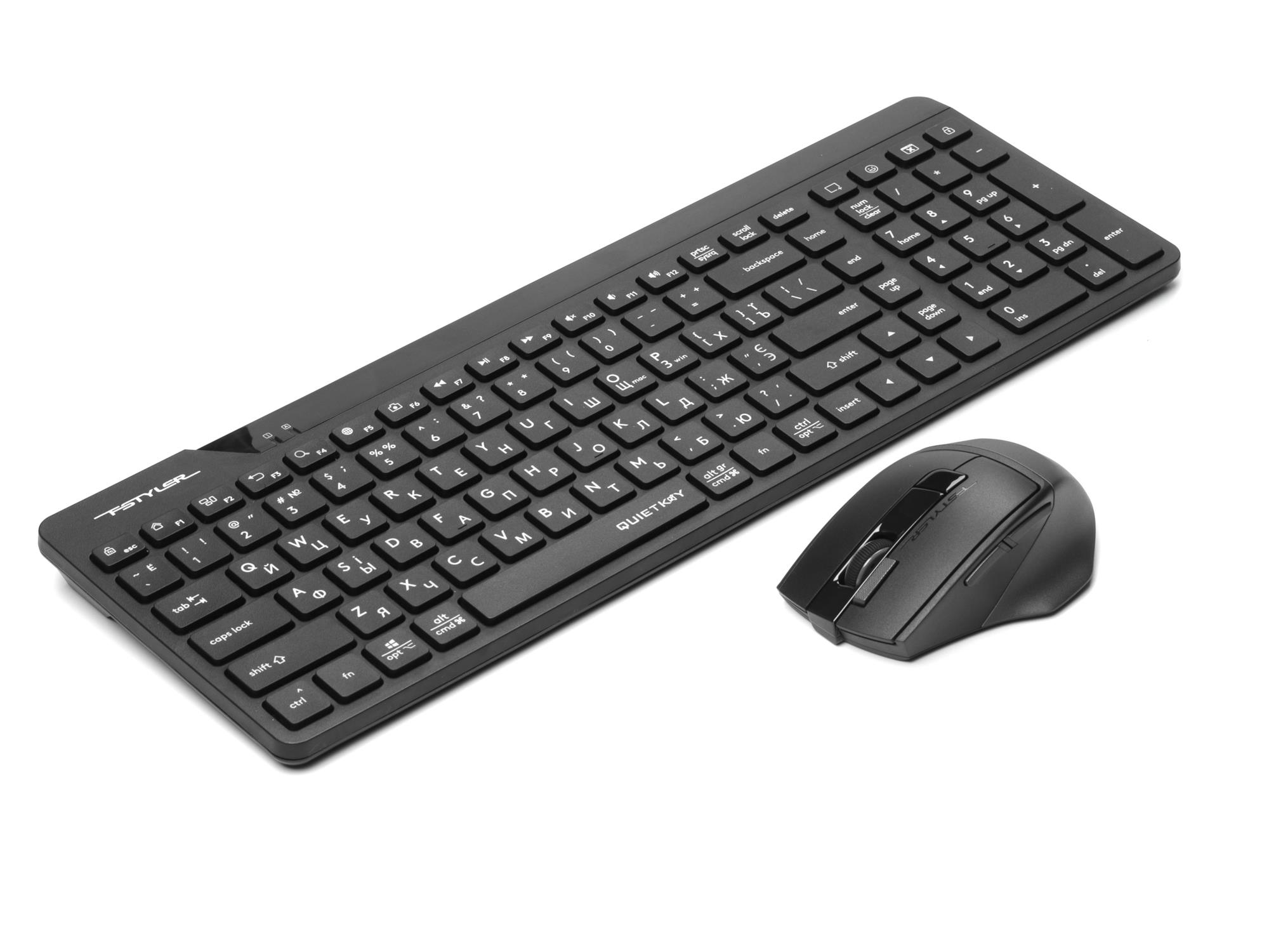Комплект (клавіатура, миша) бездротовий A4Tech Fstyler FG2400 Air2 Black