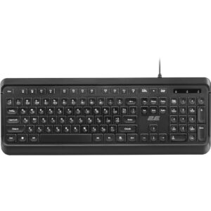 Клавіатура 2E KS120 White Backlight EN/UK Black (2E-KS120UB_UA)