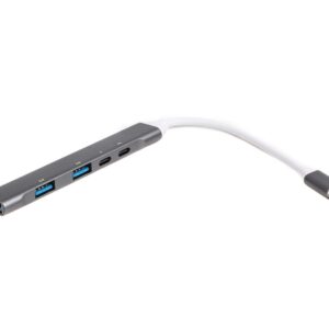 Концентратор USB Type-C Maxxter 1xUSB-A 3.0, 2xUSB-A 2.0, 1xUSB-C (PD100W charging), 1хUSB-C Gray (HU3C-4P1PD-01)