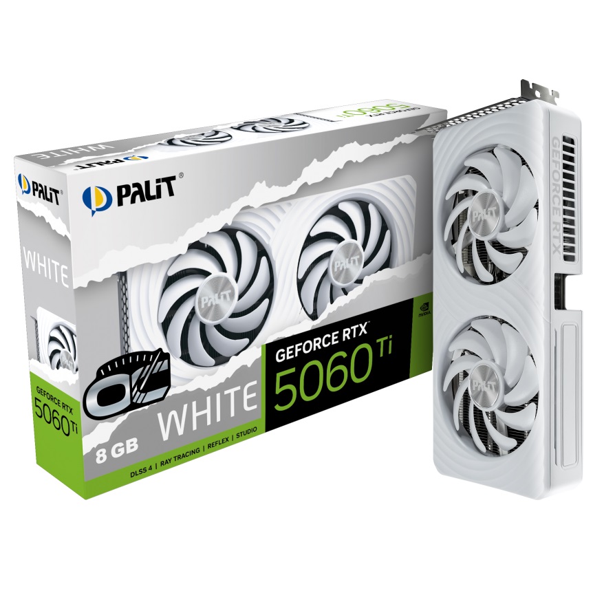 Відеокарта GF RTX 5060 Ti 8GB GDDR7 White OC Palit (NE7506TU19P1-GB2062M)