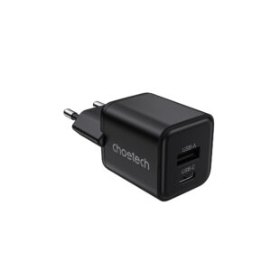 Мережевий зарядний пристрій Choetech (USB-C+USB-A) Black (PD5012-EU-BK)