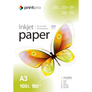 Фотопапiр PrintPro матовий 190г/м2 A3 100арк. (PME190100A3)