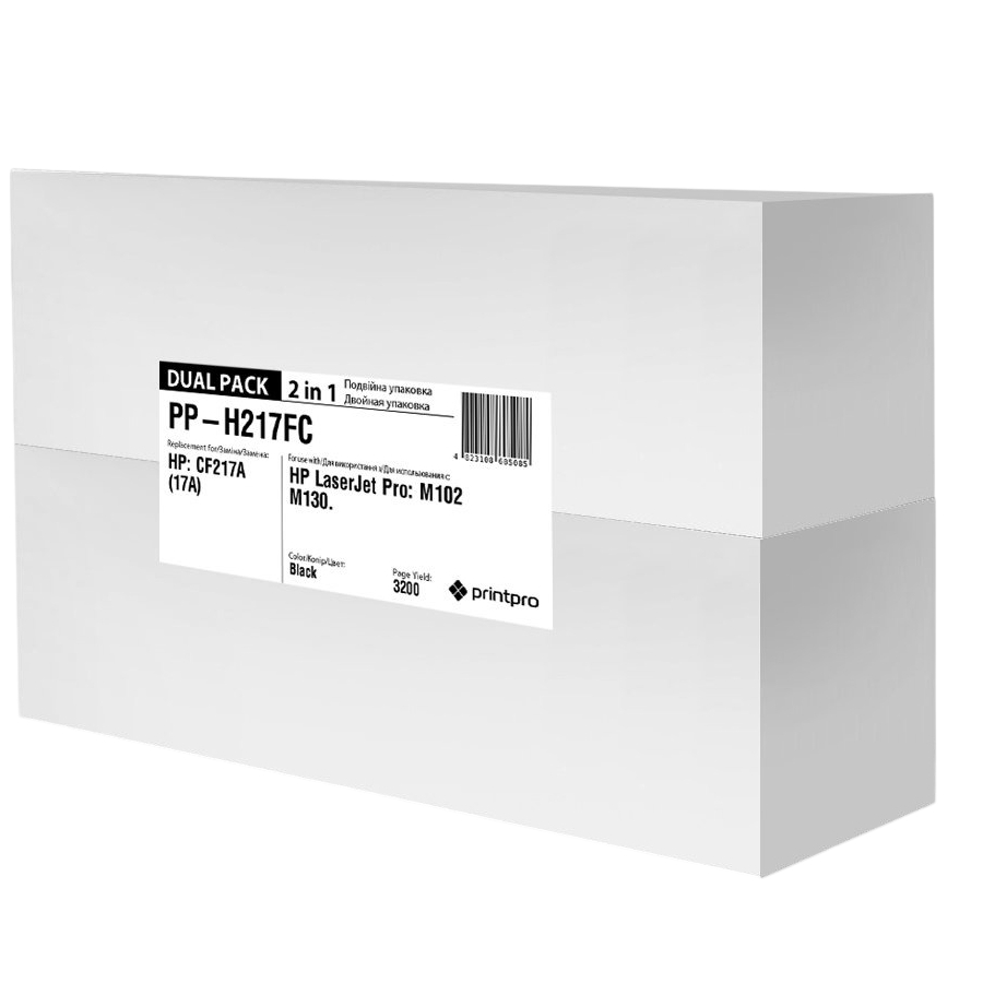 Картридж PrintPro (PP-H217FC) HP LJ Pro M102/M130 Black (CF217A) Dual Pack