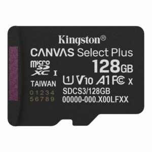 Карта пам`яті MicroSDXC 128GB UHS-I Class 10 Kingston Canvas Select Plus R150MB/s + SD-адаптер (SDCS3/128GB)