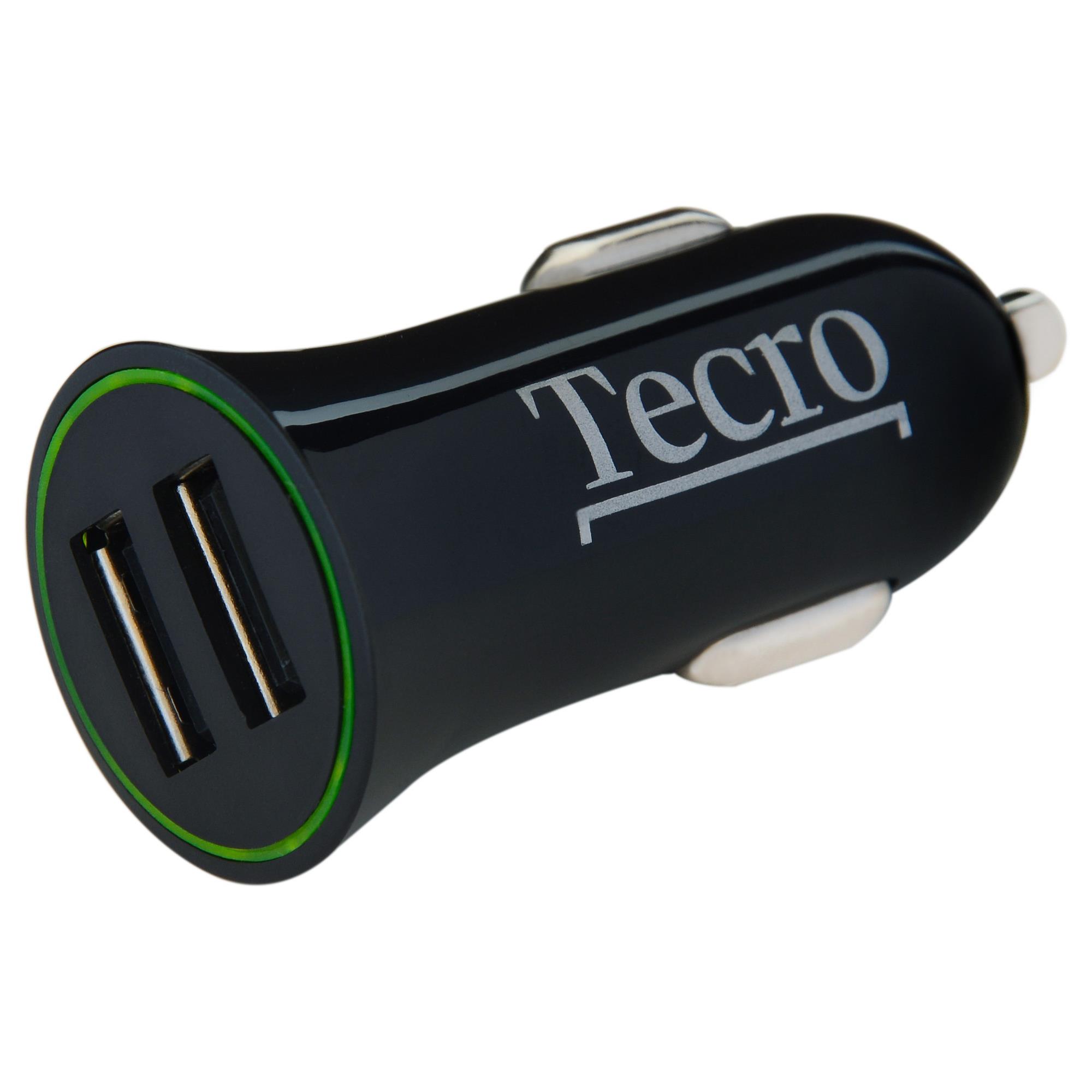 Автомобільний зарядний пристрій Tecro (2USBх2.1A) Black (TCR-0221AB)